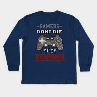 funny gamer quotes Kids Long Sleeve T-Shirt